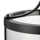 Progress Lighting Morehouse 3-Light Matte Black Transitional Seeded Glass Cylinder Medium Hanging Pendant Light