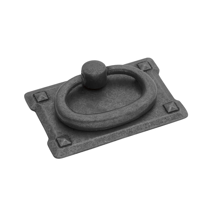 Hickory Hardware Old Mission 1-1/8-in Center to Center Black Mist Antique Rectangular Ring Drawer Pull