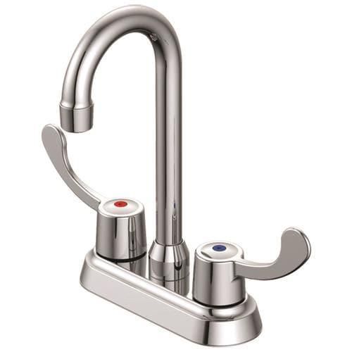 EZ-FLO Basic-N-Brass Chrome 2-Handle Deck-Mount Bar and Prep Touch Kitchen Faucet (Deck Plate Included)