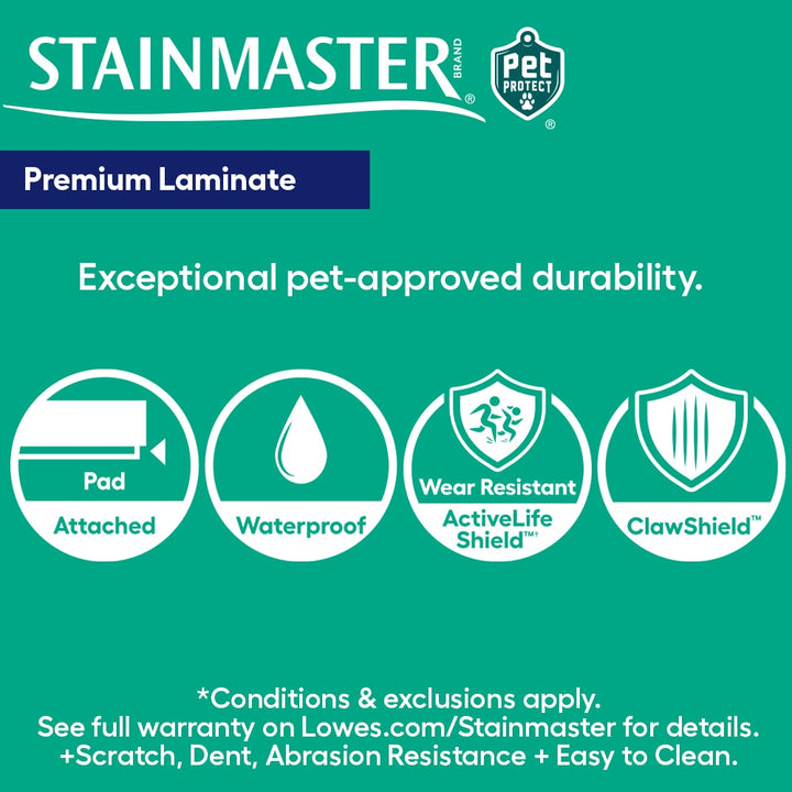 STAINMASTER PetProtect Forest City Pine 12-mm T x 7-1/2-in W x 47-1/4-in L Waterproof Wood Plank Laminate Flooring (22.09-sq ft / Carton)