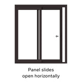 Pella 150 Series West 72-in x 80-in 4-9/16-in Jamb Low-E Argon White Vinyl Sliding Universal Double Patio Door