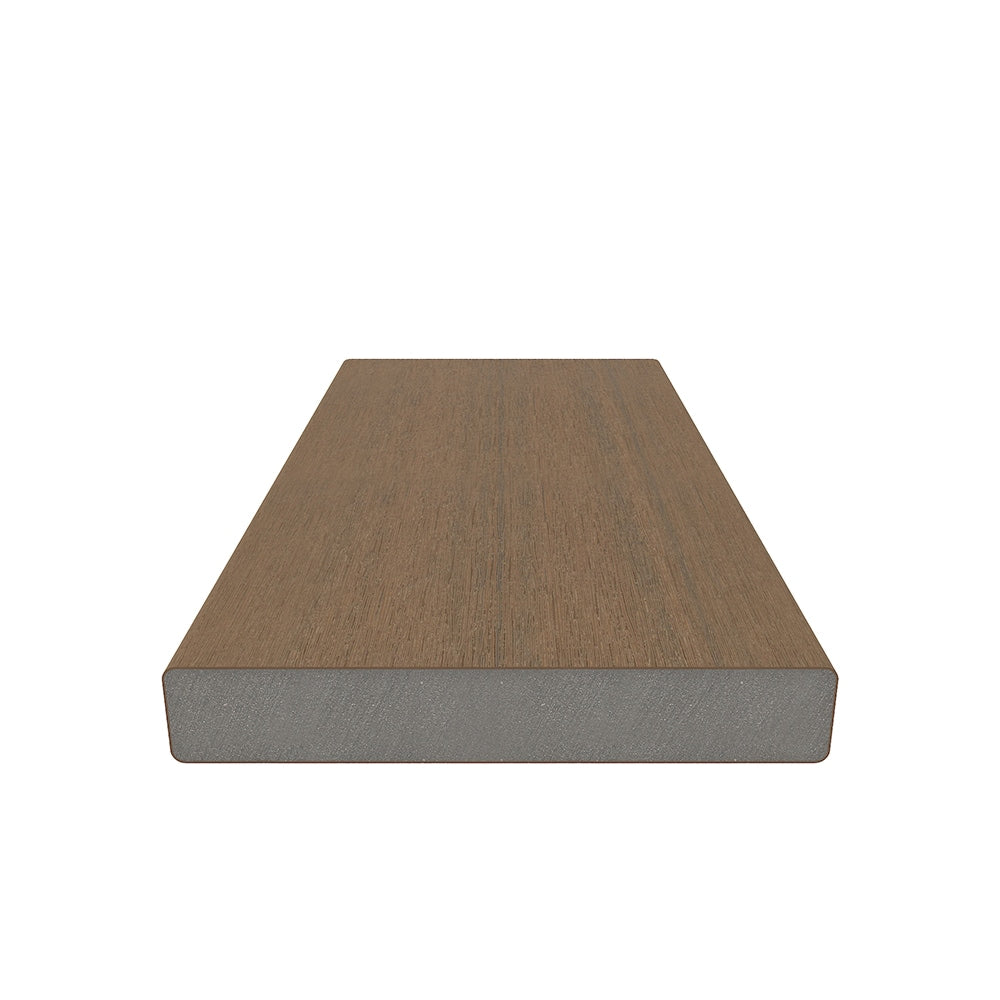 NewTechWood Cortes Solid Board 1-in x 6-in x 8-ft Peruvian Teak Square Composite Deck Board