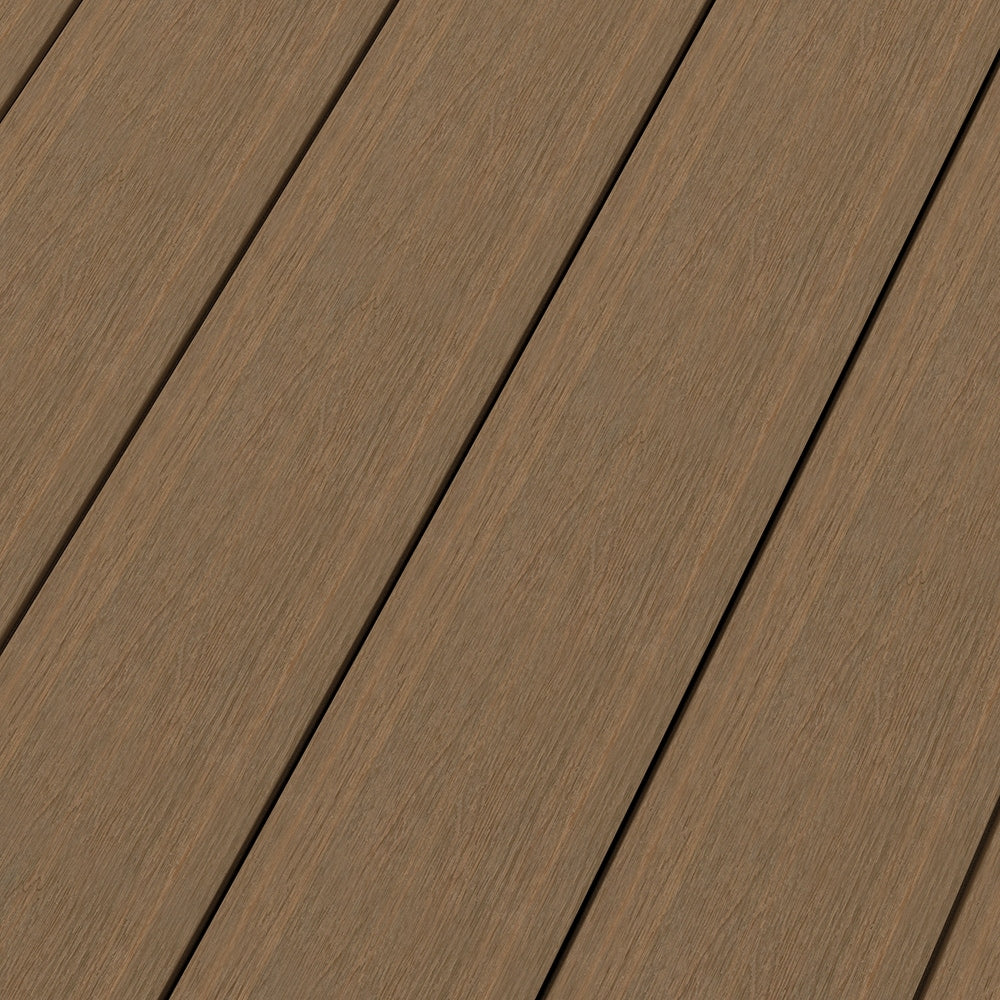 NewTechWood Magellan Solid Board with Groove 1-in x 6-in x 8-ft Peruvian Teak Grooved Composite Deck Board