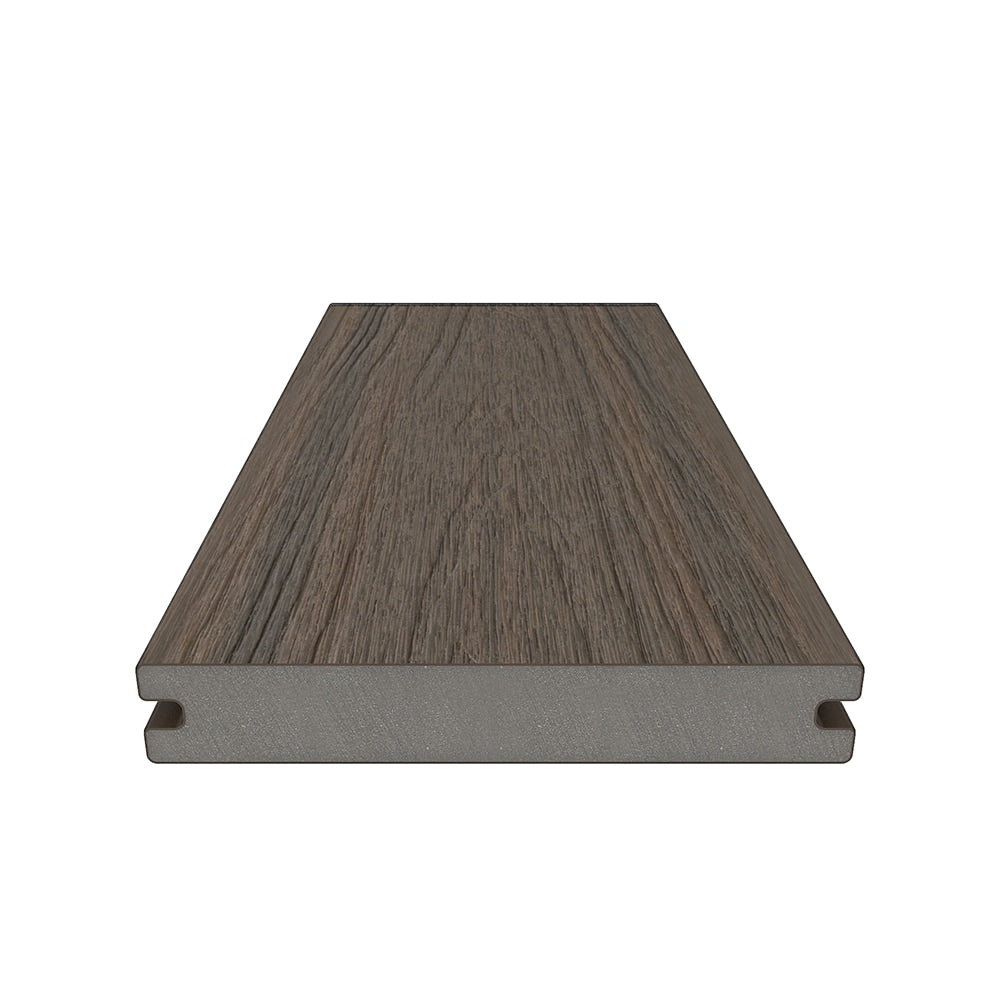 NewTechWood Magellan Solid Board with Groove 1-in x 6-in x 8-ft Brazilian Ipe Grooved Composite Deck Board
