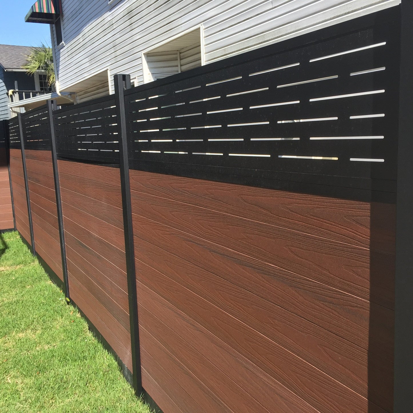 Infinity Euro 1.2-ft H x 6-ft W Black Privacy Aluminum Fence Panel