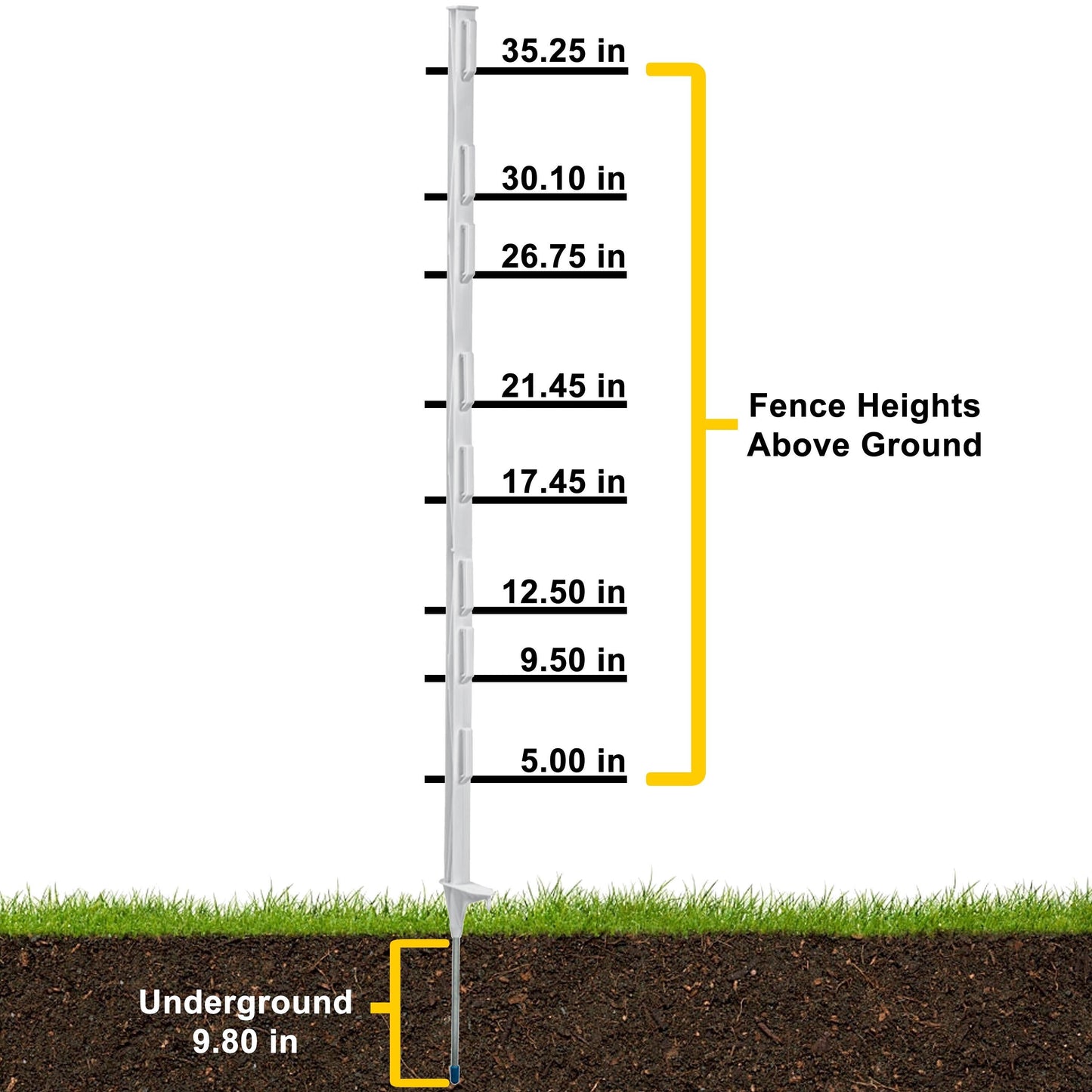 Fi-Shock 1-in x 3.38-ft Plastic Electric Fence Post