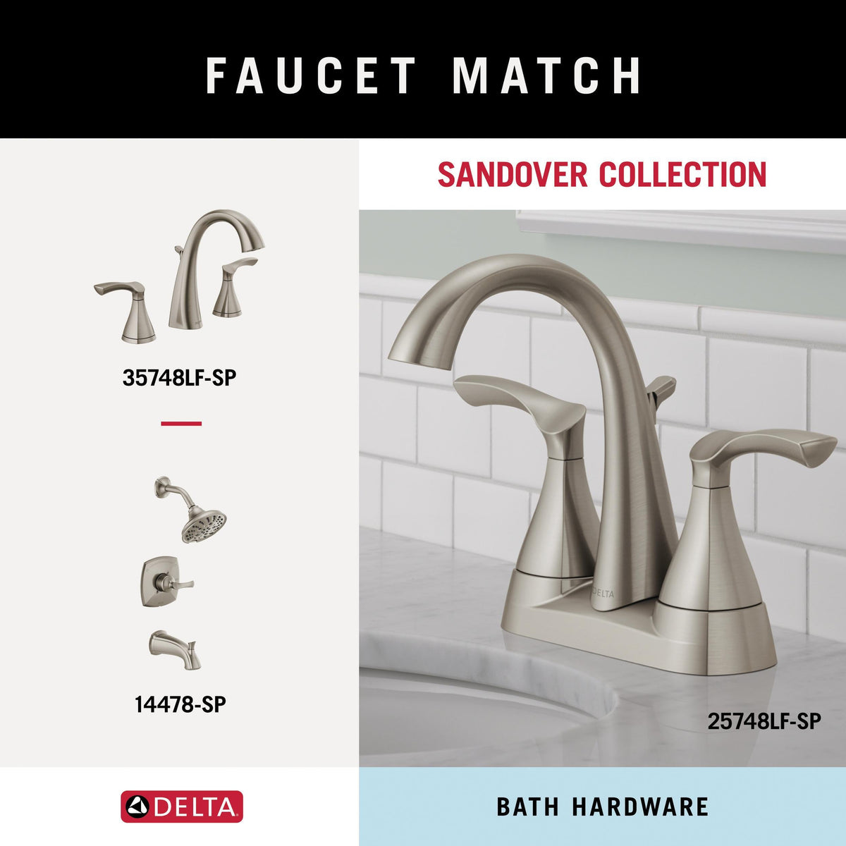 Delta Sandover Double Towel Hook with SpotShield Brushed Nickel Finish, 3.31 in H x 4.29 in W x 2.80 in D
