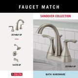 Delta Sandover 24-in SpotShield Brushed Nickel Wall-Mount Single Towel Bar