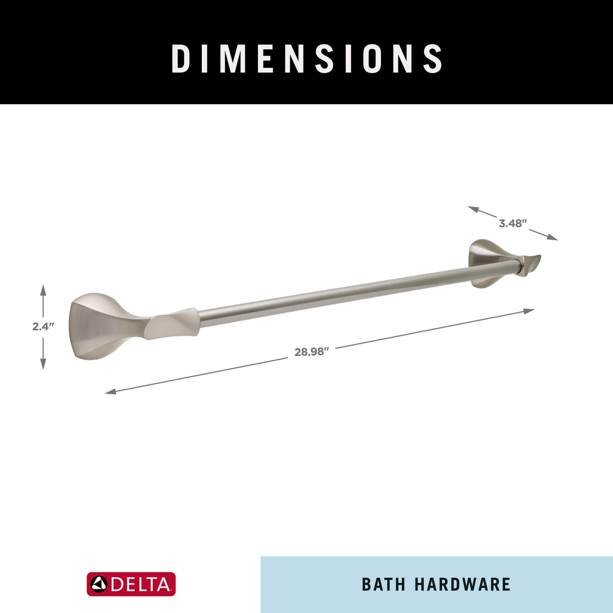 Delta Sandover 24-in SpotShield Brushed Nickel Wall-Mount Single Towel Bar