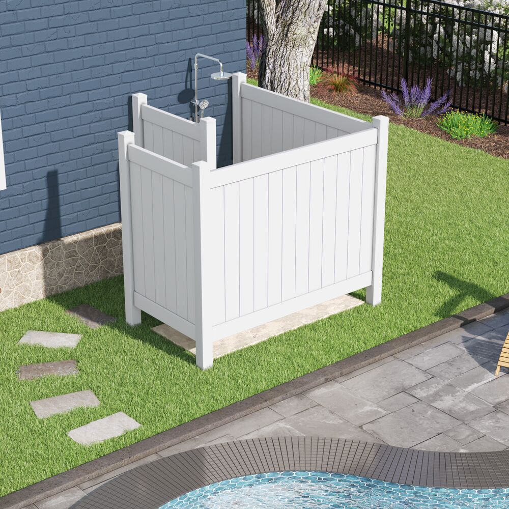Freedom 8-ft H x 6-ft W White Privacy Vinyl Flat-top Fence Panel (Unassembled)