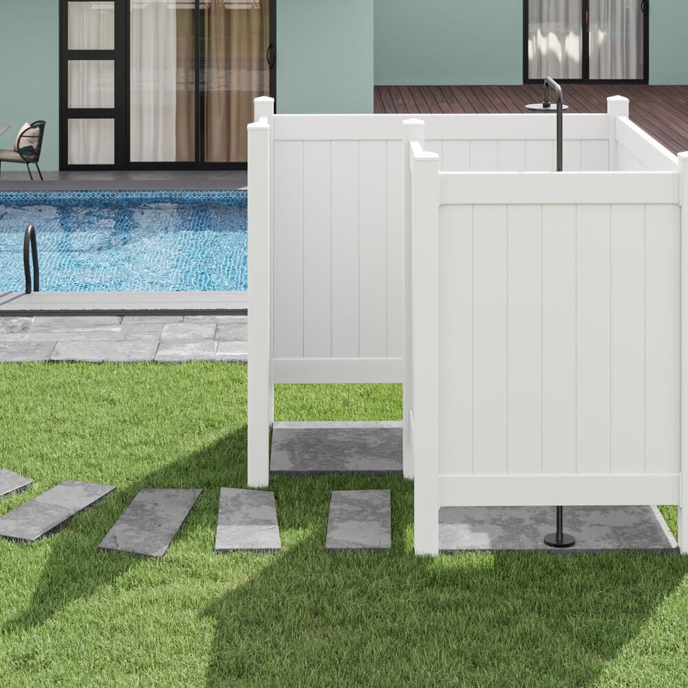 Freedom 8-ft H x 6-ft W White Privacy Vinyl Flat-top Fence Panel (Unassembled)