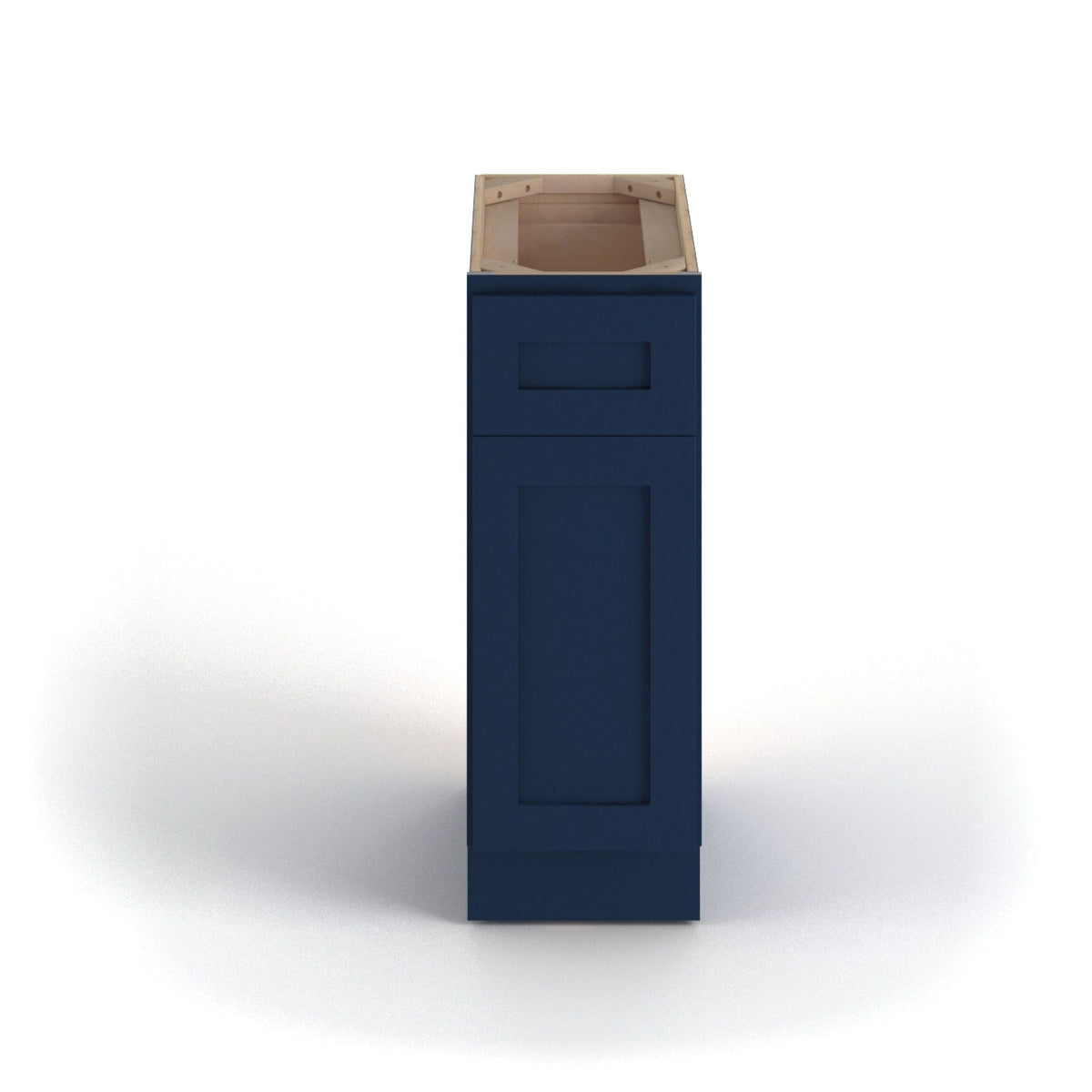 Valleywood Cabinetry 12-in W x 34.5-in H x 24-in D Marine Blue Birch 1-Drawer Base Ready To Assemble Plywood Cabinet (Flat Panel Shaker Style)