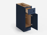 Valleywood Cabinetry 12-in W x 34.5-in H x 24-in D Marine Blue Birch 1-Drawer Base Ready To Assemble Plywood Cabinet (Flat Panel Shaker Style)