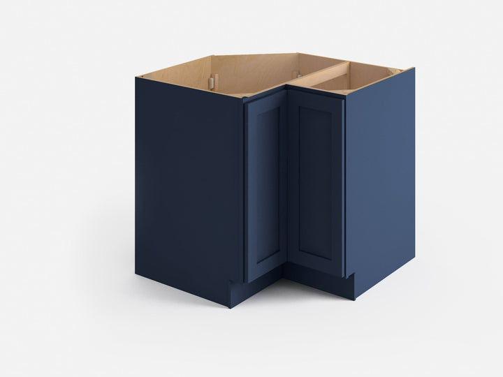 Valleywood Cabinetry 33-in W x 34.5-in H x 33-in D Marine Blue Birch Lazy Susan Corner Base Ready To Assemble Plywood Cabinet (Flat Panel Shaker Style)