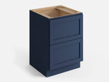 Valleywood Cabinetry 36-in W x 34.5-in H x 24-in D Marine Blue Birch 2-Drawer Base Ready To Assemble Plywood Cabinet (Flat Panel Style)