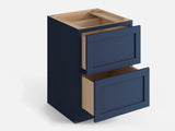 Valleywood Cabinetry 36-in W x 34.5-in H x 24-in D Marine Blue Birch 2-Drawer Base Ready To Assemble Plywood Cabinet (Flat Panel Style)
