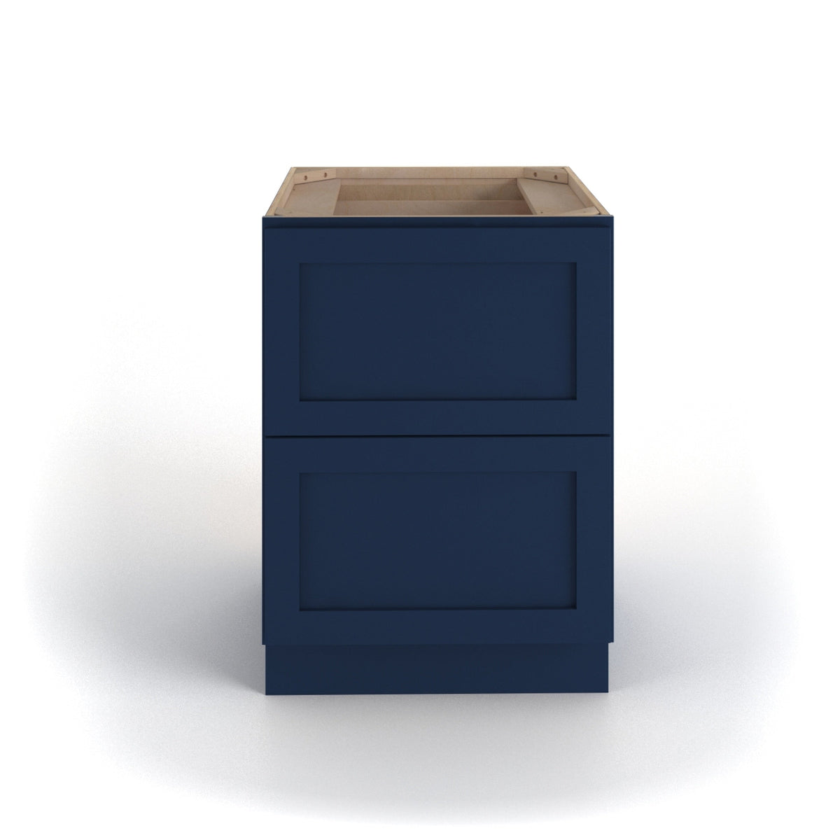 Valleywood Cabinetry 30-in W x 34.5-in H x 24-in D Marine Blue Birch 2-Drawer Base Ready To Assemble Plywood Cabinet (Flat Panel Style)