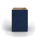 Valleywood Cabinetry 30-in W x 34.5-in H x 24-in D Marine Blue Birch 3-Drawer Base Ready To Assemble Plywood Cabinet (Flat Panel Style)