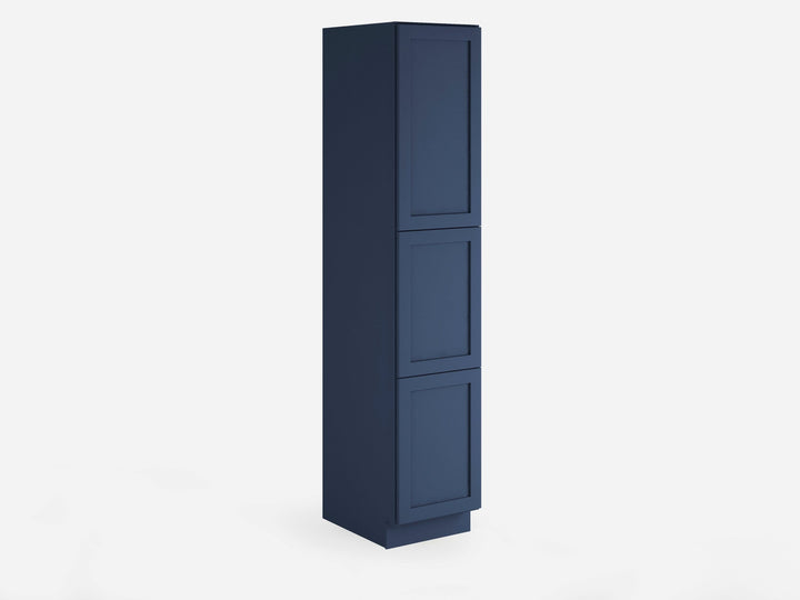 Valleywood Cabinetry 18-in W x 84-in H x 24-in D Marine Blue Birch Pantry Ready To Assemble Plywood Cabinet (Flat Panel Shaker Door Style)
