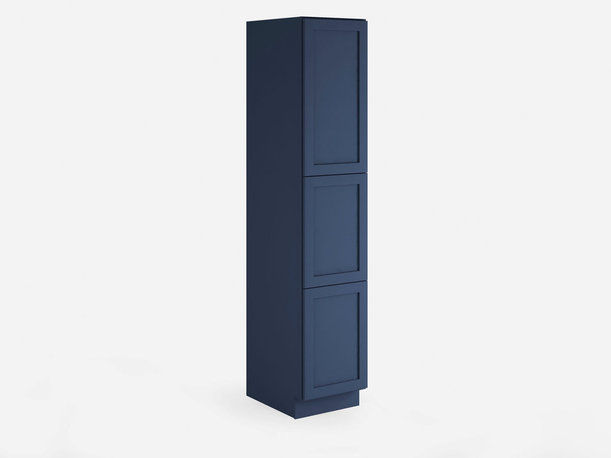 Valleywood Cabinetry 18-in W x 96-in H x 24-in D Marine Blue Birch Pantry Ready To Assemble Plywood Cabinet (Flat Panel Shaker Door Style)