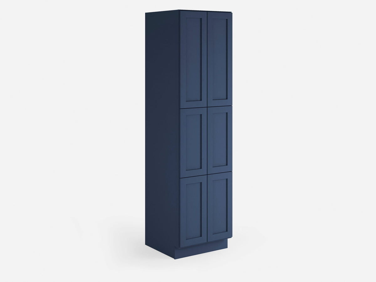 Valleywood Cabinetry 24-in W x 84-in H x 24-in D Marine Blue Birch Pantry Ready To Assemble Plywood Cabinet (Flat Panel Shaker Door Style)