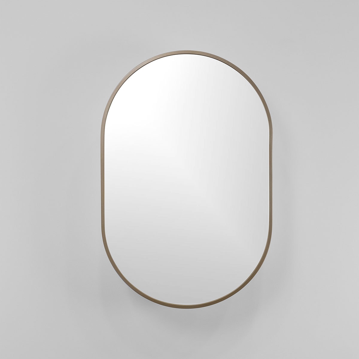 20-in x 30-in Surface Mount Gold Mirrored Oval Medicine Cabinet