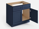 Valleywood Cabinetry 36-in W x 34.5-in H x 24-in D Marine Blue Birch Sink Base Ready To Assemble Plywood Cabinet (Flat Panel Shaker Style)