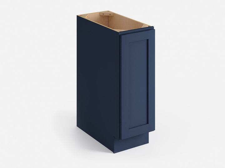 Valleywood Cabinetry 12-in W x 34.5-in H x 24-in D Marine Blue Birch Pull-out Tray Divider Base Ready To Assemble Plywood Cabinet (Flat Panel Style)