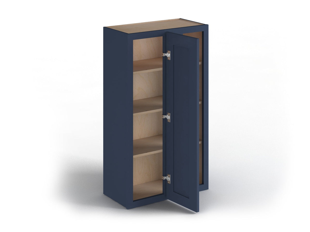 Valleywood Cabinetry 27-in W x 42-in H x 12-in D Marine Blue Birch Wall Ready To Assemble Plywood Cabinet (Flat Panel Shaker Door Style)