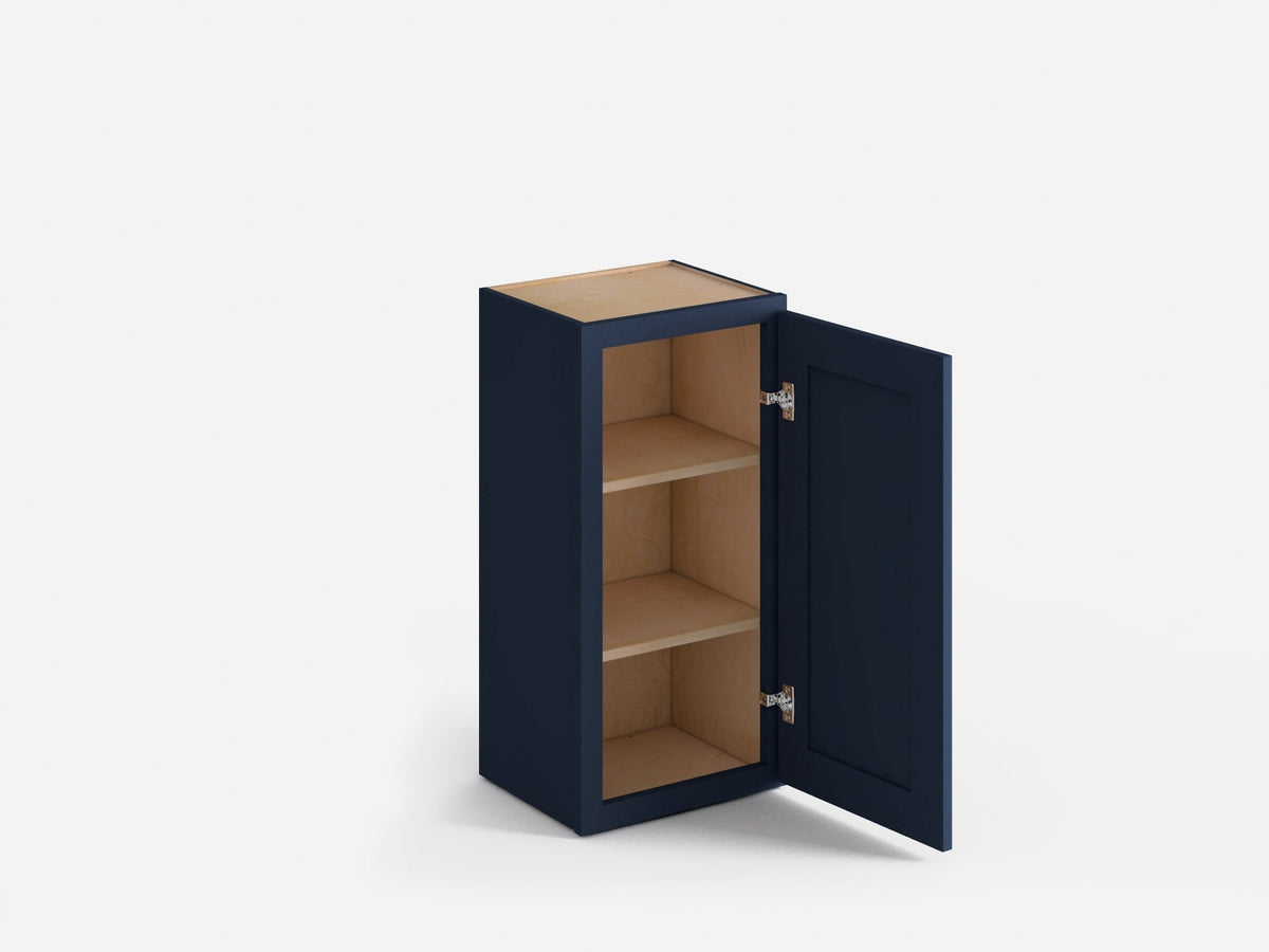 Valleywood Cabinetry 12-in W x 42-in H x 12-in D Marine Blue Birch Wall Ready To Assemble Plywood Cabinet (Flat Panel Shaker Door Style)