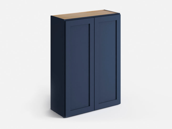 Valleywood Cabinetry 36-in W x 30-in H x 12-in D Marine Blue Birch Wall Ready To Assemble Plywood Cabinet (Flat Panel Shaker Door Style)