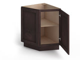 Valleywood Cabinetry 24-in W x 34.5-in H x 24-in D Rustic Hickory Diagonal Corner Base Ready To Assemble Plywood Cabinet (Flat Panel Shaker Style)