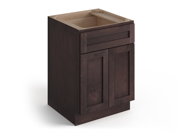 Valleywood Cabinetry 33-in W x 34.5-in H x 24-in D Rustic Hickory 1-Drawer Base Ready To Assemble Plywood Cabinet (Flat Panel Shaker Style)