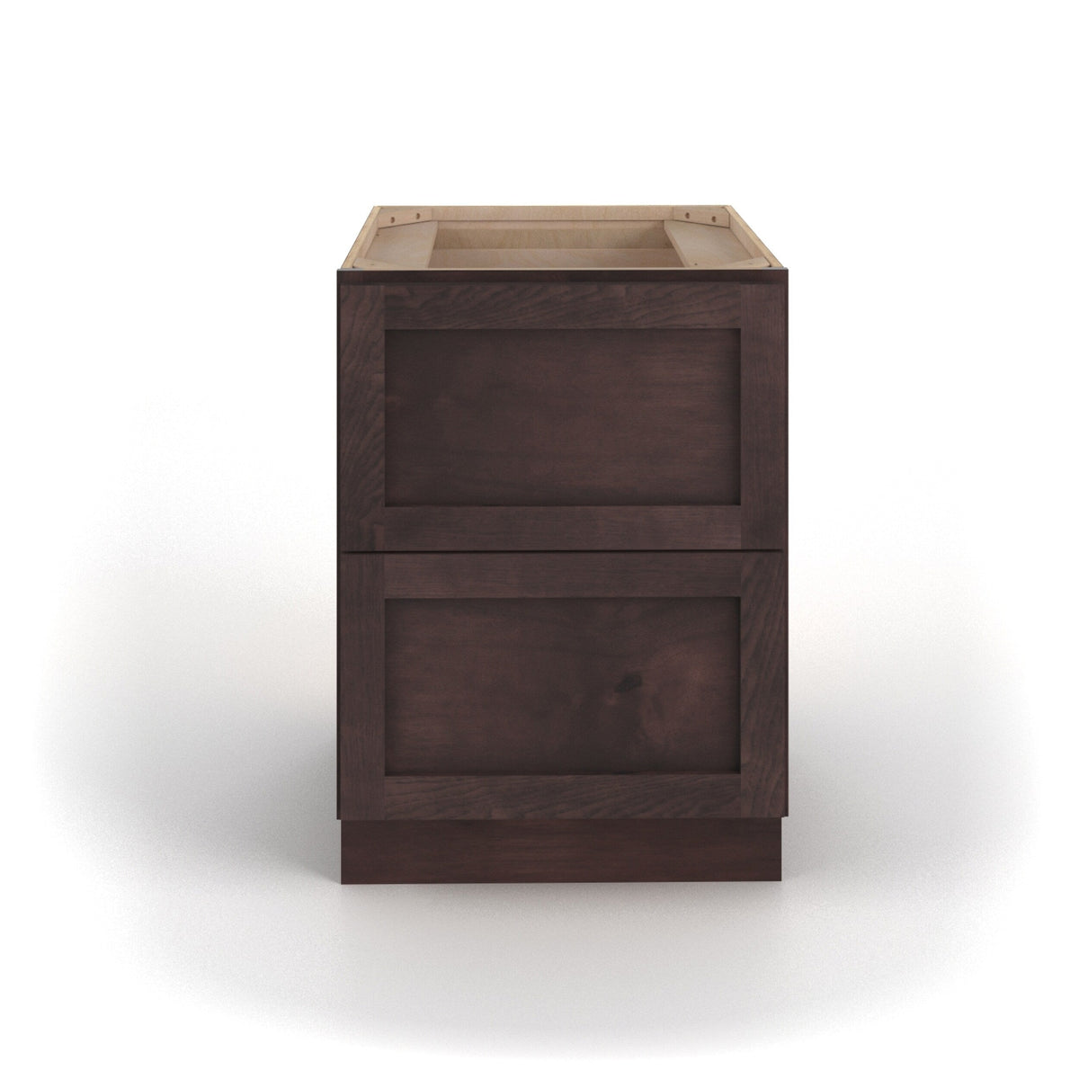 Valleywood Cabinetry 24-in W x 34.5-in H x 24-in D Rustic Hickory 2-Drawer Base Ready To Assemble Plywood Cabinet (Flat Panel Style)