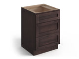 Valleywood Cabinetry 15-in W x 34.5-in H x 24-in D Rustic Hickory 3-Drawer Base Ready To Assemble Plywood Cabinet (Flat Panel Style)