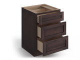 Valleywood Cabinetry 12-in W x 34.5-in H x 24-in D Rustic Hickory 3-Drawer Base Ready To Assemble Plywood Cabinet (Flat Panel Style)