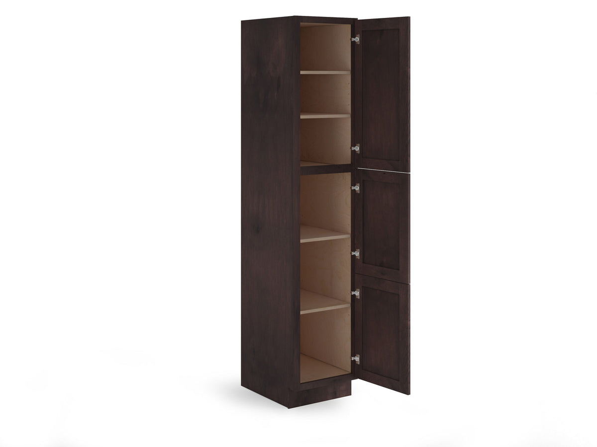 Valleywood Cabinetry 18-in W x 90-in H x 24-in D Rustic Hickory Pantry Ready To Assemble Plywood Cabinet (Flat Panel Shaker Door Style)