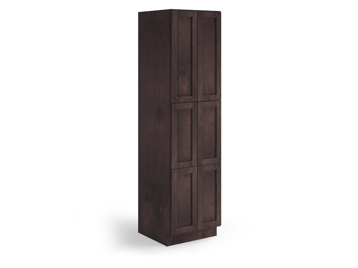 Valleywood Cabinetry 24-in W x 84-in H x 24-in D Rustic Hickory Pantry Ready To Assemble Plywood Cabinet (Flat Panel Shaker Door Style)