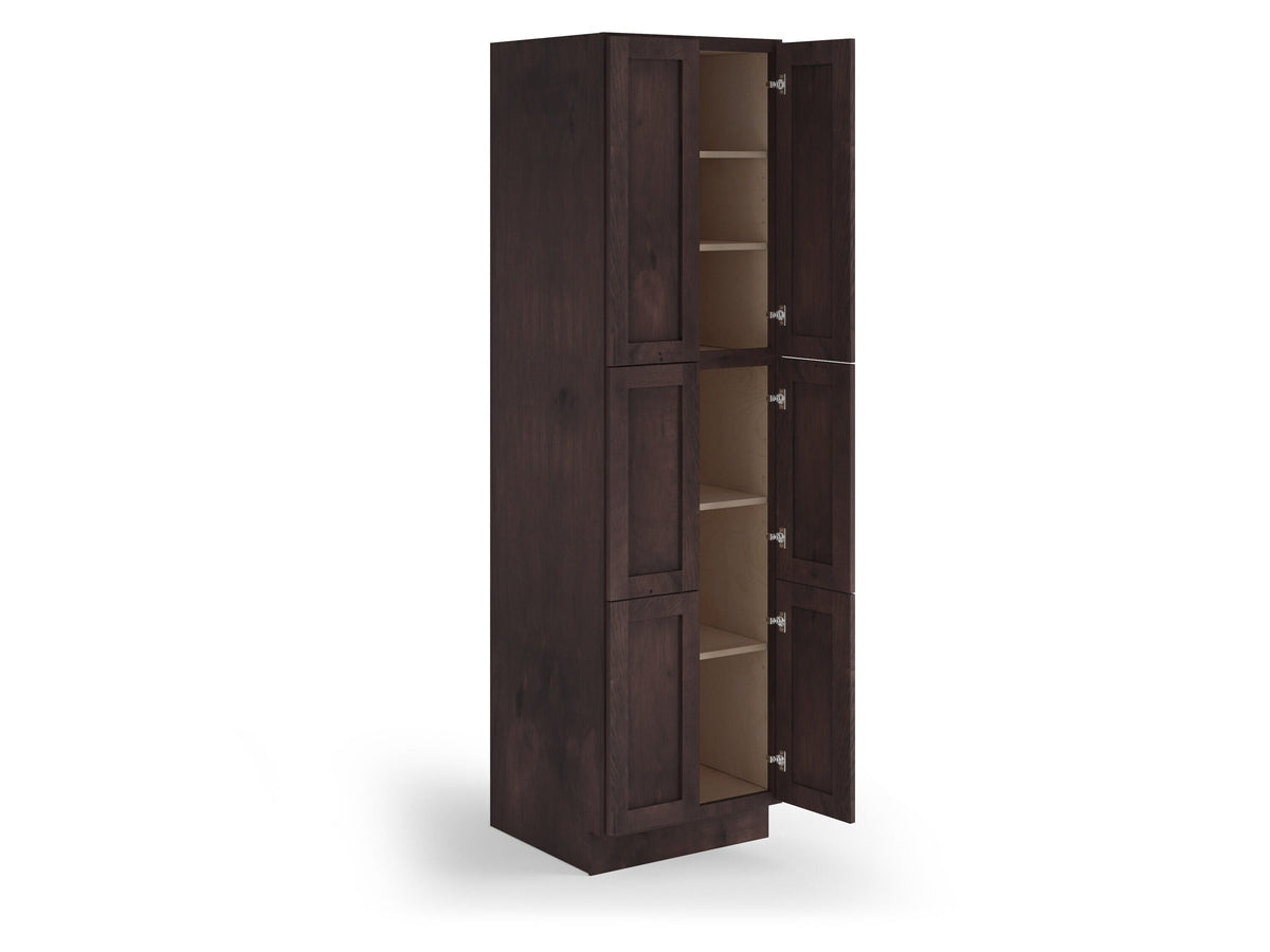 Valleywood Cabinetry 24-in W x 84-in H x 24-in D Rustic Hickory Pantry Ready To Assemble Plywood Cabinet (Flat Panel Shaker Door Style)