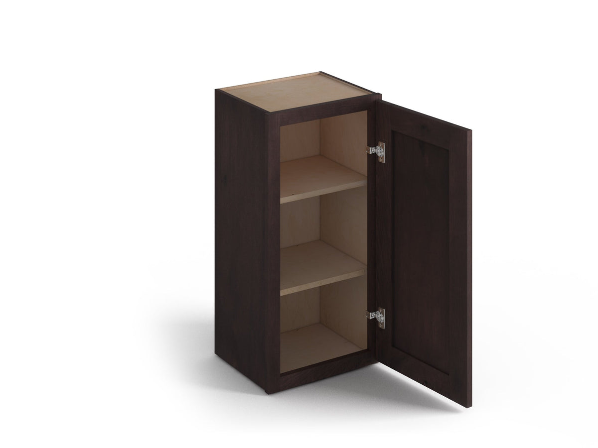 Valleywood Cabinetry 12-in W x 42-in H x 12-in D Rustic Hickory Wall Ready To Assemble Plywood Cabinet (Flat Panel Shaker Door Style)