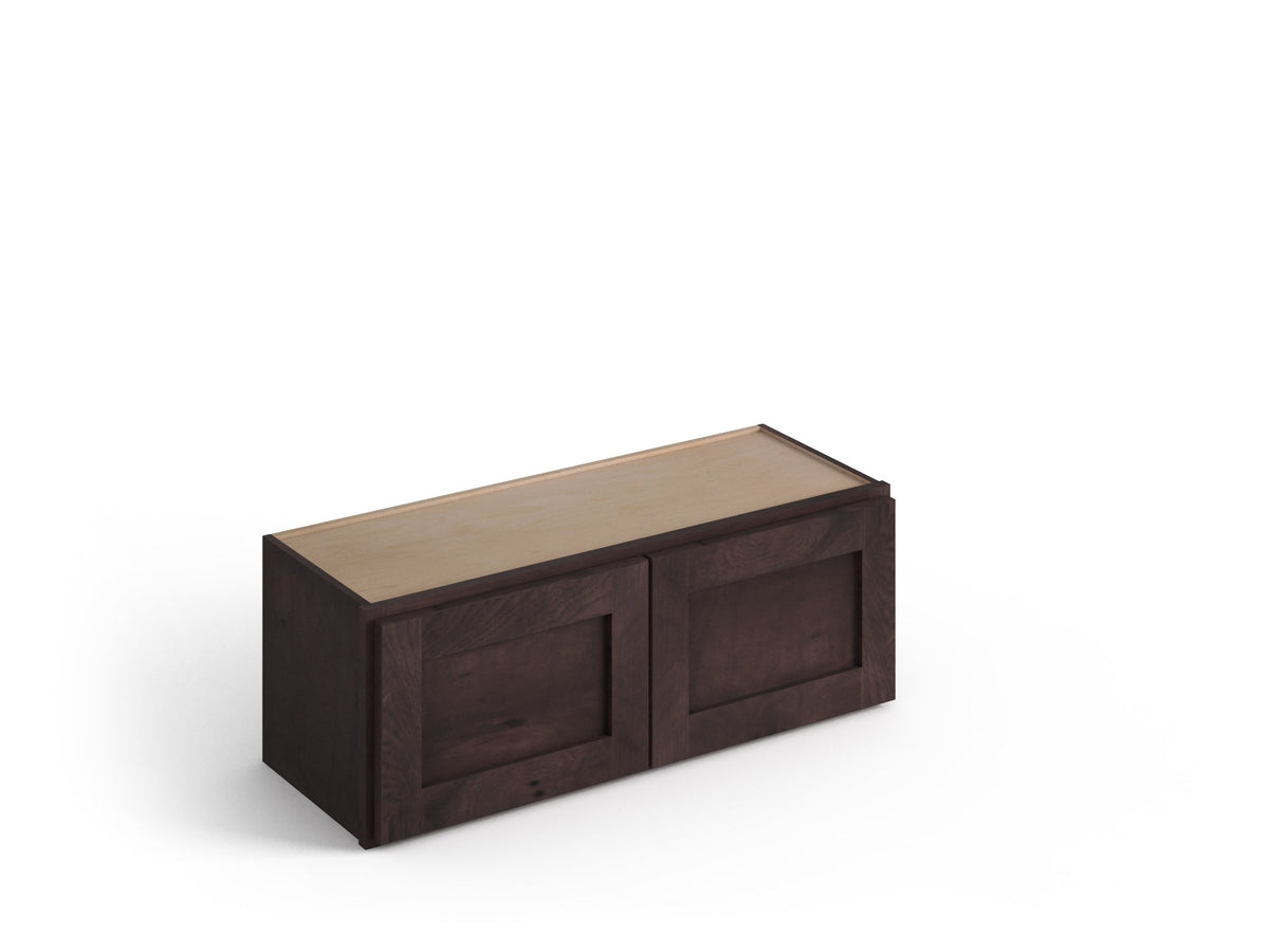 Valleywood Cabinetry 36-in W x 15-in H x 12-in D Rustic Hickory Wall Ready To Assemble Plywood Cabinet (Flat Panel Shaker Door Style)