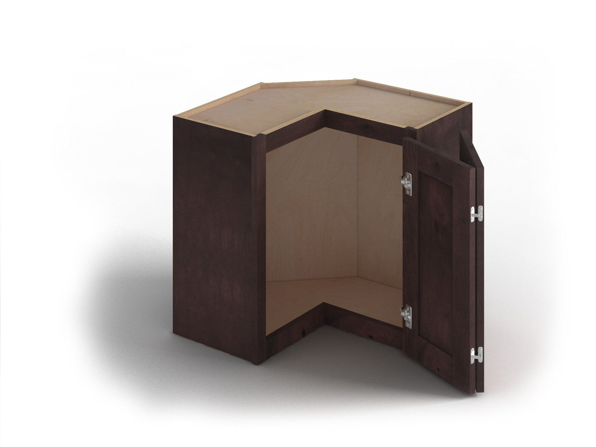 Valleywood Cabinetry 24-in W x 30-in H x 24-in D Rustic Hickory L-shaped Corner Wall Ready To Assemble Plywood Cabinet (Flat Panel Shaker Style)