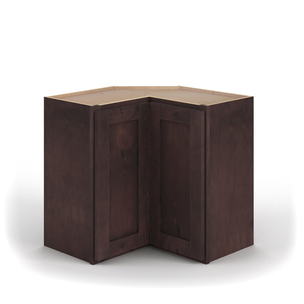 Valleywood Cabinetry 24-in W x 30-in H x 24-in D Rustic Hickory L-shaped Corner Wall Ready To Assemble Plywood Cabinet (Flat Panel Shaker Style)