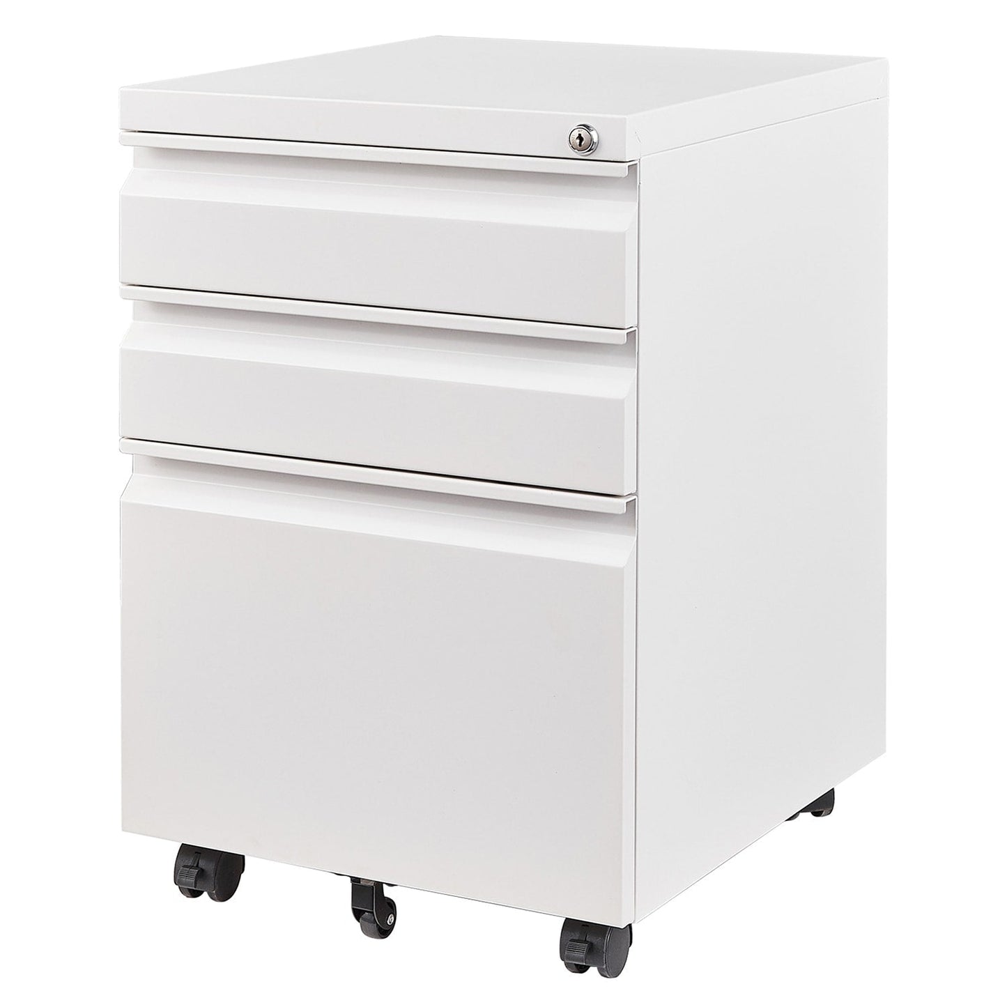 GZMR 3 Drawer File Cabinet with Lock White 3-Drawer 15.35-in File Cabinet