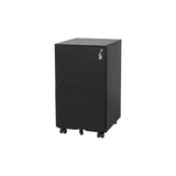 GZMR 2 Drawer File Cabinet with Lock Black 2-Drawer 15.35-in File Cabinet