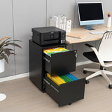 GZMR 2 Drawer File Cabinet with Lock Black 2-Drawer 15.35-in File Cabinet