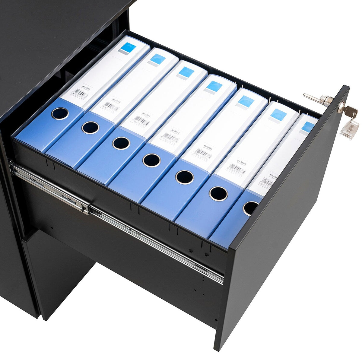 GZMR 2 Drawer File Cabinet with Lock Black 2-Drawer 15.35-in File Cabinet