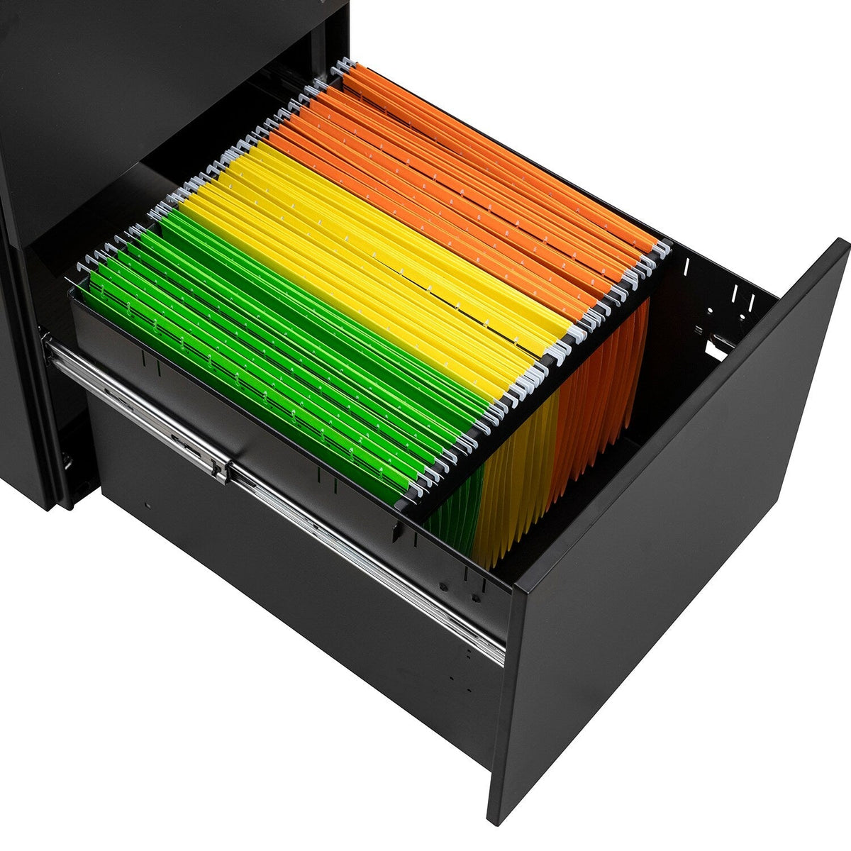 GZMR 2 Drawer File Cabinet with Lock Black 2-Drawer 15.35-in File Cabinet