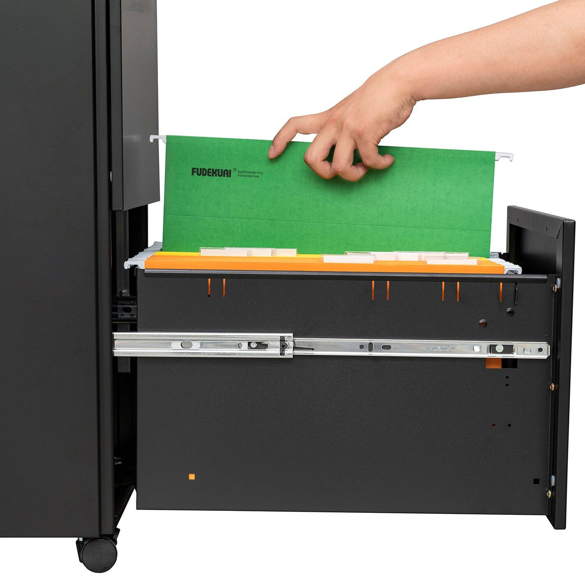 GZMR 2 Drawer File Cabinet with Lock Black 2-Drawer 15.35-in File Cabinet