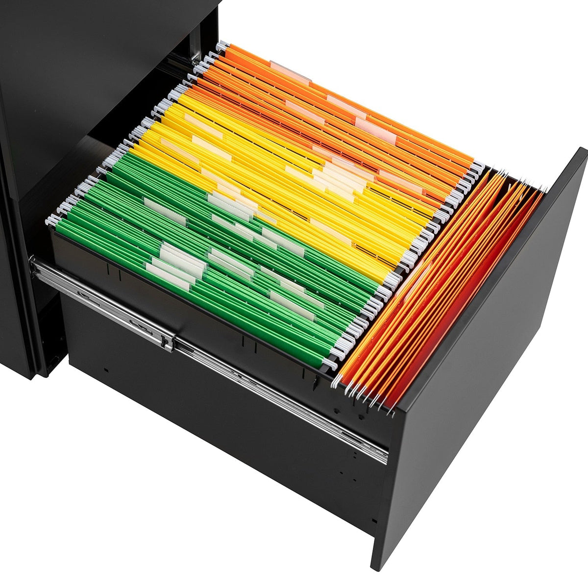 GZMR 2 Drawer File Cabinet with Lock Black 2-Drawer 15.35-in File Cabinet